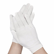 兰诗 LAUTEE 礼仪手套 LK3091 白棉手套 中厚款 (该商品可定制,具体价格起请咨询客服12副起订)