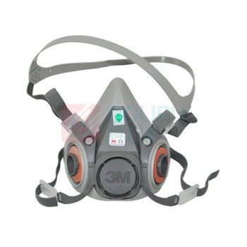 3M 小号半面罩头戴式防护面具主体 6100  需搭配6000系列滤毒盒等配件使用