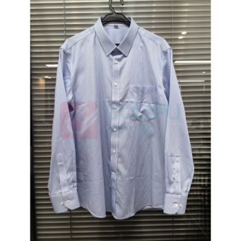 虎豹 男常服长袖衬衣 175/96 (白底蓝条) 100%棉
