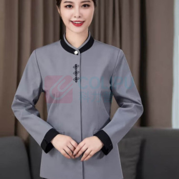 耀王 上衣长袖保洁服秋冬酒店宾馆物业 可定制尺码 (灰色)
