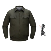 耐典 空调服 GYJ666 上衣1件+9600mAh套件 2XL/180 (军绿) 套件包含风扇*2个,电池*1个,连接线*1条,充电器*1条