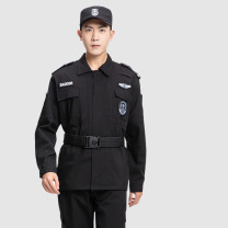 AETEL 速干作训服保安服小区物业制服春秋套装 JF-SGF003 (上衣+裤子+标贴 尺码180) (黑色)