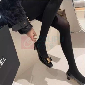OTHER 春季小众蝴蝶结方头中跟浅口女鞋百搭气质粗跟 35~40码 单鞋 QTZL2023