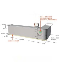 皇埔 定制人造石台面收银台 柜台 铝塑板包边 含灯光和安装