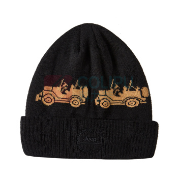 Jeep 时尚保暖针织帽 J143078907 均码56-60CM (白色/品牌黑/藏青(随机发货))