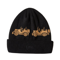 Jeep 时尚保暖针织帽 J143078907 均码56-60CM (白色/品牌黑/藏青(随机发货))