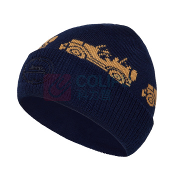 Jeep 时尚保暖针织帽 J143078907 均码56-60CM (白色/品牌黑/藏青(随机发货))