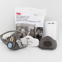 3M 防粉尘防尘面具中号橡胶 3200