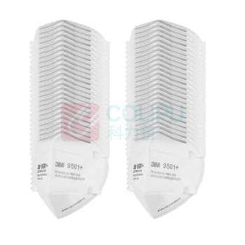 3M 防颗粒物KN95 耳带式针织带劳保口罩 9501+ 50只/盒