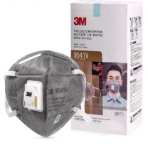 3M 活性炭口罩 9541V 20个/盒 KN95级别有机蒸汽活性炭带阀口罩