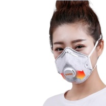 UVEX 防颗粒物带阀口罩 1220 20只每盒符合GB2626-2019标准,头戴式