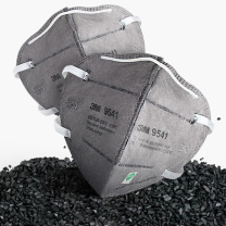 3M 性炭防甲醛口罩 9541 25只  防烟防毒防尘颗粒物带阀
