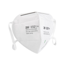 3M 一次性防尘口罩 9501+ 1个 (白色) KN95 PM2.5 防飞沫 舒适针织带 耳戴式