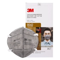3M KN95减除有机蒸汽异味及防颗粒物口罩 9542 头带式有活性炭层 25个/盒