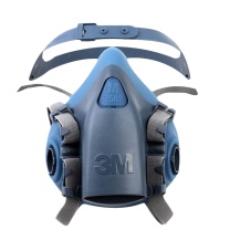 3M 防毒面具 防雾霾PM2.5 面罩主体 7502中号高级硅胶半面罩 (淡蓝色)