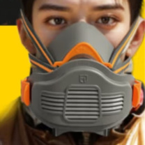 方盾 防尘面罩防工业粉尘面具防油烟颗粒电焊水泥呼吸防护装修硅胶口罩 7105E