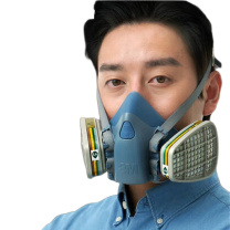 3M 7500硅胶系列呼吸防护套装 7502尘毒套装 含7502半面罩×1+6001CN滤盒×2+5N11CN滤棉×2+501滤棉盖×2 防护有机气体以及颗粒物