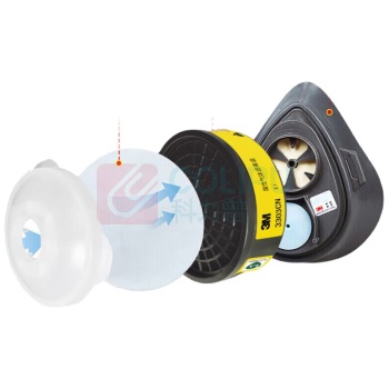 3M 防毒面具 防毒3200面具 配3303滤毒盒+3N11滤棉+395滤棉盖
