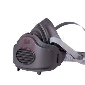 3M 防护面具 3200+3700 3200半面型(单滤盒)防护面具(1个)+3700滤棉承接座(1个)