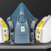 3M 硅胶半面型防护面罩 (中号)七件套组合 7502主体+6002CN滤盒*2+5N11滤棉*2+501滤棉盖*2 防酸性气体、氯气、氯化氢、二氧化硫、二氧化氯