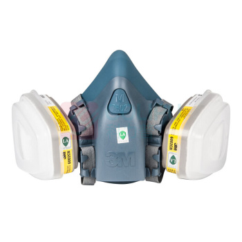 3M 硅胶半面型防护面罩 (中号)七件套组合 7502主体+6002CN滤盒*2+5N11滤棉*2+501滤棉盖*2 防酸性气体、氯气、氯化氢、二氧化硫、二氧化氯
