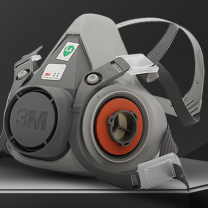 3M 半面型防护面罩 6200 (中号) (灰色) 双滤毒罐