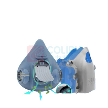 3M 自吸过滤式防毒面具 6003CN 7502+6003 硅胶+活性炭滤毒盒 半面罩 GB2890