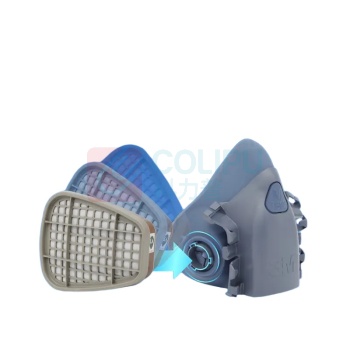 3M 自吸过滤式防毒面具 6003CN 7502+6003 硅胶+活性炭滤毒盒 半面罩 GB2890