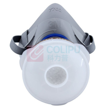 3M 硅胶半面型单滤盒防毒面罩 7702 10个/箱 (中号)