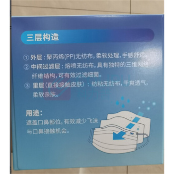 3M 一次性成人口罩 50只/盒 过滤率95%