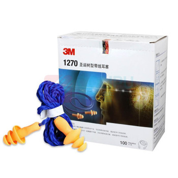 3M 圣诞树型带线耳塞 1270 硅胶 可重复使用(SNR25dB)