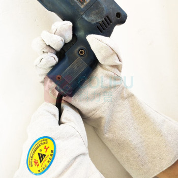 劳工 加长帆布手套 HC-11 24线 14×38CM 双层耐磨防滑透气