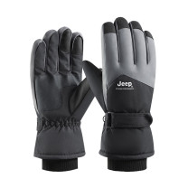 吉普 JEEP 中款耐低温防寒手套 PU面料 P3330991B02 (黑色)