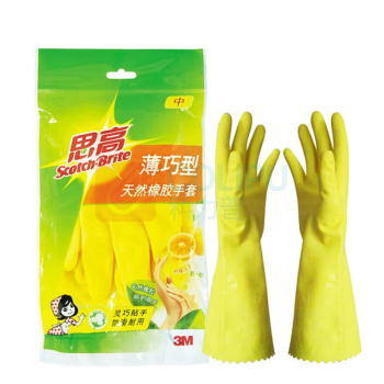 3M 乳胶耐油手套思高薄巧型手套