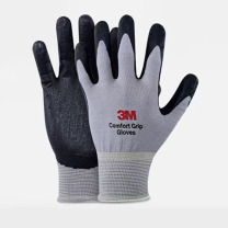 3M 丁腈耐磨涂层 劳保手套 防滑耐磨工作手套舒适 透气线棉手套 灰色 XL (1付)