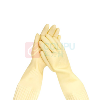 宜之选 橡胶牛筋手套 加长特厚 均码 45cm 3双/组