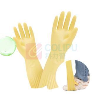 宜之选 橡胶牛筋手套 加长特厚 均码 45cm 3双/组