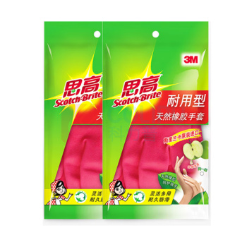 3M 思高橡胶耐用型手套 L号 (红色)