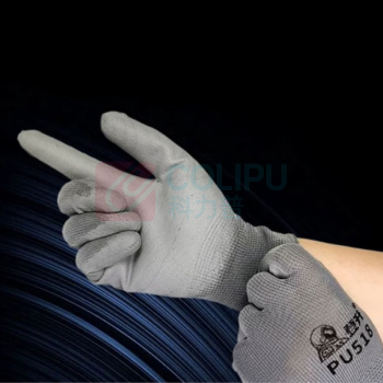 登升 13针涤纶PU涂掌手套 PU518 9 (灰色)