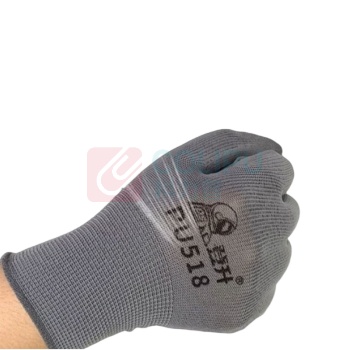 登升 13针涤纶PU涂掌手套 PU518 9 (灰色)