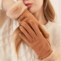ELLE 毛绒手套 33WE33021 23.5*8.8cm (驼色) 面料:91%聚酯纤维