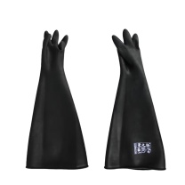 荣之拓 光面喷砂手套 M 加厚型 65cm 一对 (黑色) 带颗粒手套喷砂机用手套 防滑