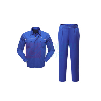雷诺 防护工作服套装 100%棉 上衣+裤 男款 XL (蓝色)