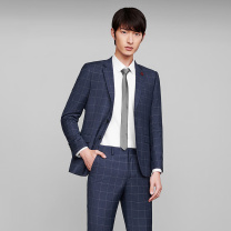 海澜之家 HLA 西服套装 HTXAD1D091A 165-185 (藏青格纹91)
