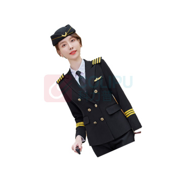 康格雅 乘务员制服 南航空姐制服职业工作服 均码 (黑色)