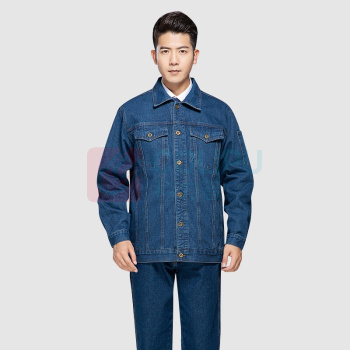 耐典 纯棉牛仔春秋工作服套装男防撕裂电焊电工汽修工厂车间劳保服工装 ND-QJ1509