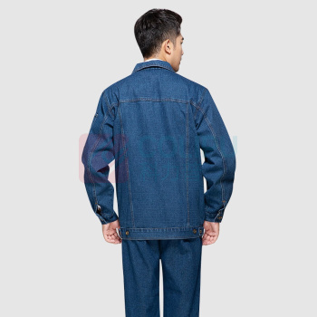 耐典 纯棉牛仔春秋工作服套装男防撕裂电焊电工汽修工厂车间劳保服工装 ND-QJ1509