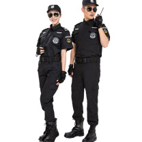 理联 夏季短袖 保安工作服套装 LN-BAF20D M (黑色) 短袖套装+腰带+帽子+标志