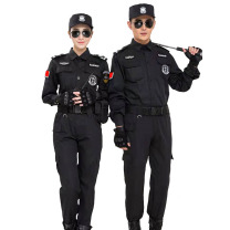 理联 夏季长袖 保安工作服套装 LN-BAF20C M (黑色) 长袖套装+腰带+帽子+标志