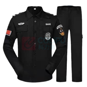 理联 夏季长袖 保安工作服套装 LN-BAF20C M (黑色) 长袖套装+腰带+帽子+标志